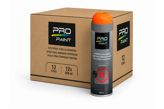 PRO-Paint Krijtspray (Tijdelijke markering) 12 stuks, 500 ML, Oranje