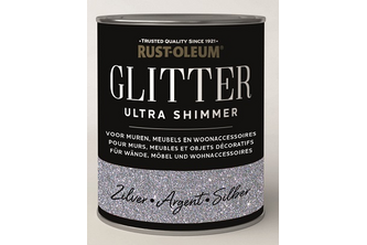 Rust-Oleum Glitterverf Ultra Glitter Shimmer 750 ML, Zilver, Blik