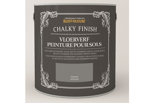 Rust-oleum chalky finish vloerverf 2,5 liter, antraciet, blik