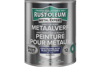 RUST-OLEUM Metal Expert Metaalverf Direct op roest waterbasis 750 ML, Gentiaanblauw - RAL 5010