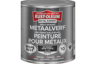 RUST-OLEUM Metal Expert Metaalverf Direct op roest zijdeglans 250 ML, Gitzwart - RAL 9005