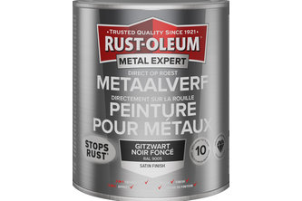 RUST-OLEUM Metal Expert Metaalverf Direct op roest zijdeglans 750 ML, Gitzwart - RAL 9005