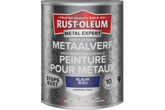 RUST-OLEUM Metal Expert Metaalverf Direct op roest hamerslag 750 ML, Blauw