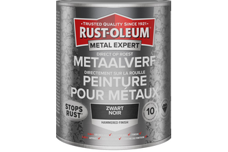 RUST-OLEUM Metal Expert Metaalverf Direct op roest hamerslag 750 ML, Zwart