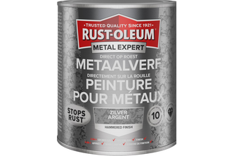 RUST-OLEUM Metal Expert Metaalverf Direct op roest hamerslag 750 ML, Zilver