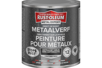 RUST-OLEUM Metal Expert Metaalverf Direct op roest structuur 250 ML, Antraciet