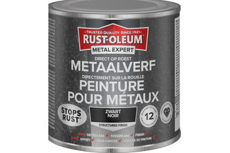 RUST-OLEUM Metal Expert Metaalverf Direct op roest structuur 250 ML, Zwart