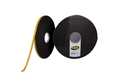 Hpx dubbelzijdige foam tape 3 mm dik 12 mm x 25 meter, antraciet