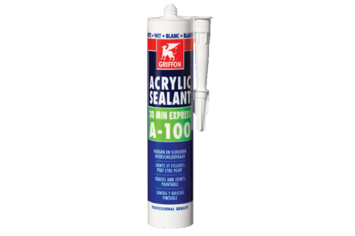 Griffon acrylic sealant a-100 300 ml, wit, koker