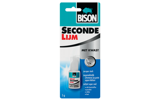 Bison secondelijm met kwast 5 gram, fles