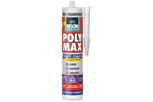 Bison polymax high tack express transparant 300 gr, transparant