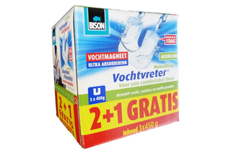 Bison Vochtvreter Ambiance Vochtmagneet 3x 450 GR vouwdoos - neutraal