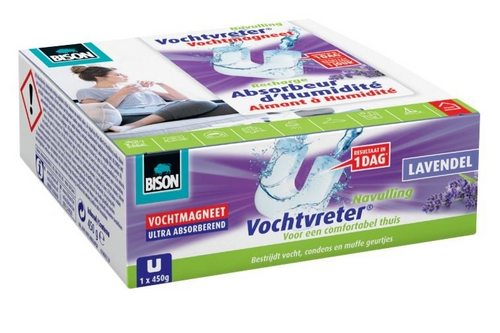 Bison vochtvreter ambiance vochtmagneet 1x 450 gram vouwdoos - lavendel