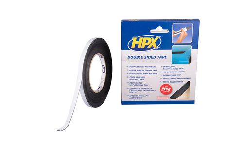 Hpx dubbelzijdige foamtape 9 mm x 10 meter, zwart