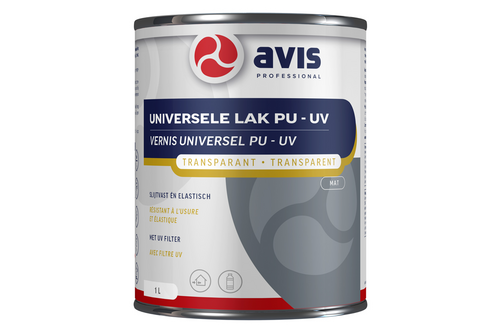Avis universele lak pu/uv mat, 1 liter, transparant