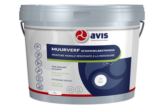 Avis Muurverf Schimmelbestendig Mat, 5 liter, Wit