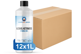 Alcohol 96% Ketonatus 12x 1 liter, Doos