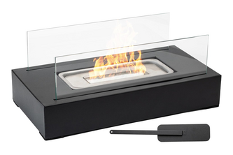 Moderne Bio-Ethanol Sfeerhaard Rechthoekig Zwart