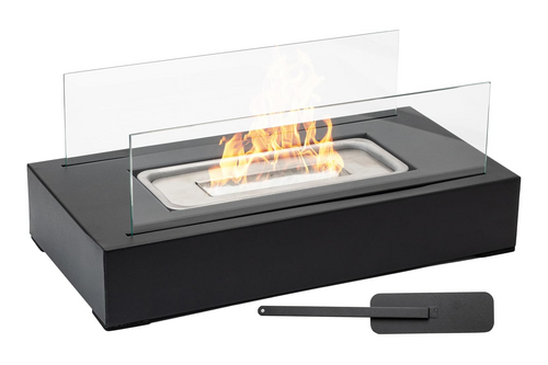 Moderne bio-ethanol sfeerhaard rechthoekig zwart