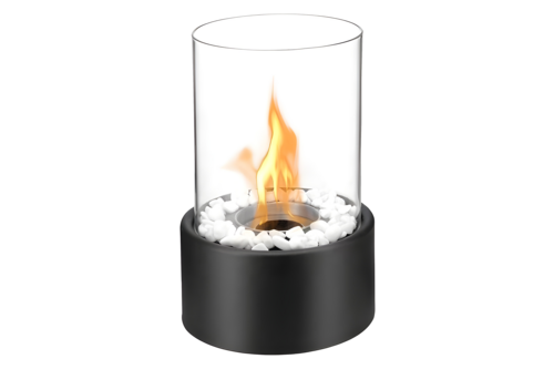 Moderne bio-ethanol sfeerhaard rond zwart