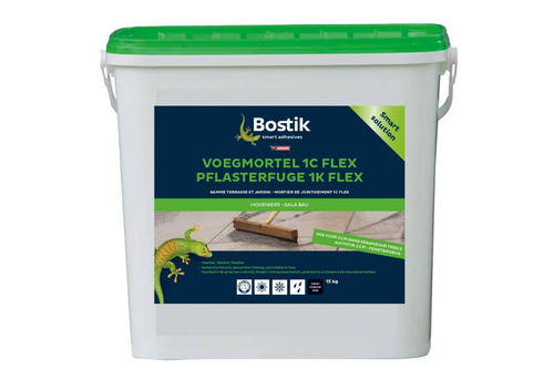 Bostik voegmortel 1c flex 15 kg, steengrijs, emmer