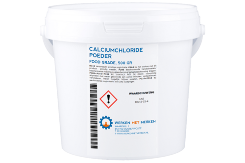 Calciumchloride poeder food grade 500 gram, emmer