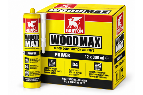 Griffon wood max power houtconstructielijm 12 stuks, 380 gr, koker