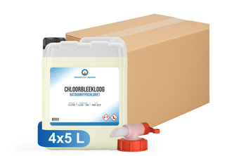 Chloorbleekloog  /  Natriumhypochloriet Dopkraan, 4 x 5 liter, Doos