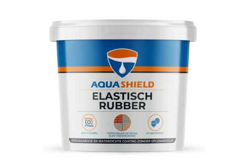 Aquashield elastisch rubber 10 kg, zwart, emmer
