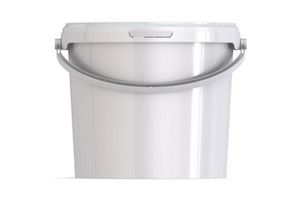 Emmer 5,7L wit 102 met kunststof hengsel