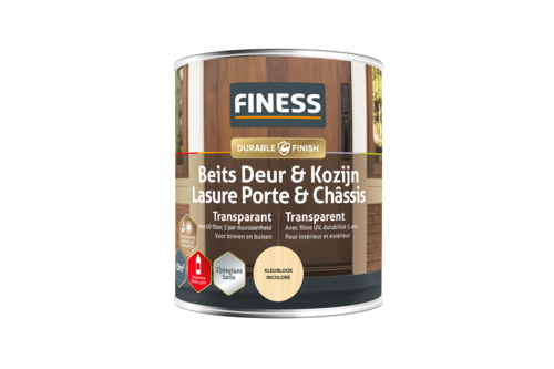 Finess beits deur & kozijn beits uv transparant zijdeglans 2,5 liter, kleurloos