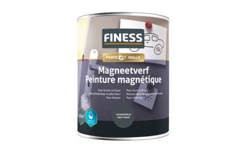 Finess magneetverf 1 liter, donkergrijs