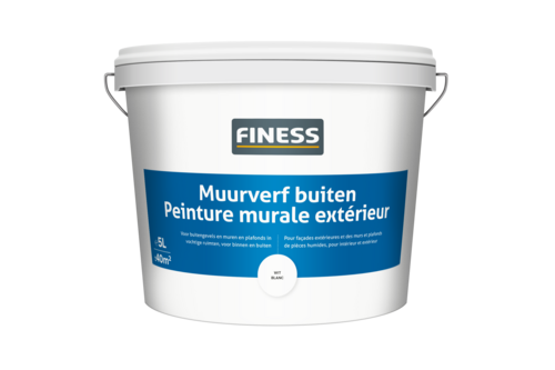 Finess muurverf voor buiten 5 liter, wit