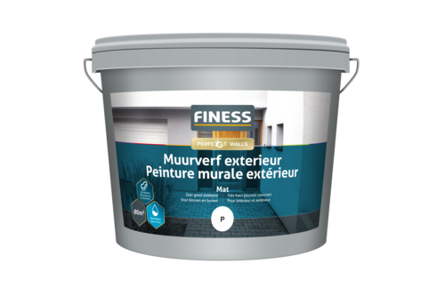 Finess muurverf mat exterieur 2,5 liter, ral 9016 - verkeerswit