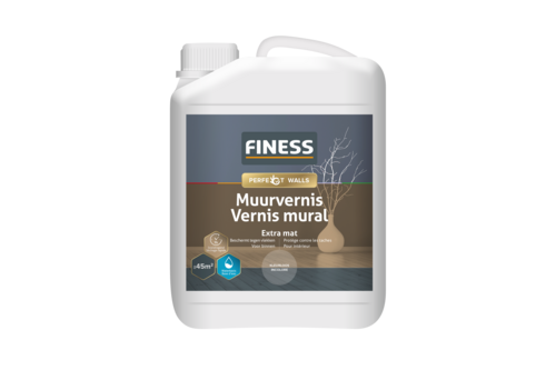 Finess muurvernis extra mat 2,5 liter, kleurloos
