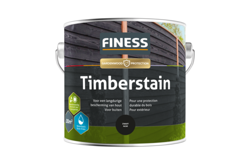 Finess timberstain 2,5 liter, zwart - ral 9005