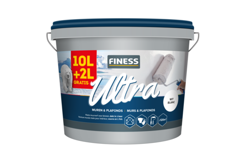 Finess muren & plafonds ultra 12 l, wit