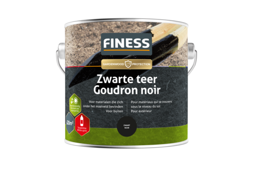 Finess zwarte teer 2,5 liter, zwart