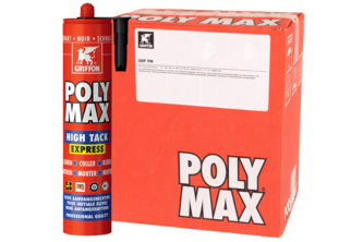 Griffon PolyMax HighTack Express 12 stuks, 435 GR, Zwart, Koker