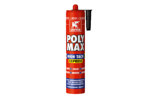 Griffon polymax hightack express 435 gr, zwart, koker