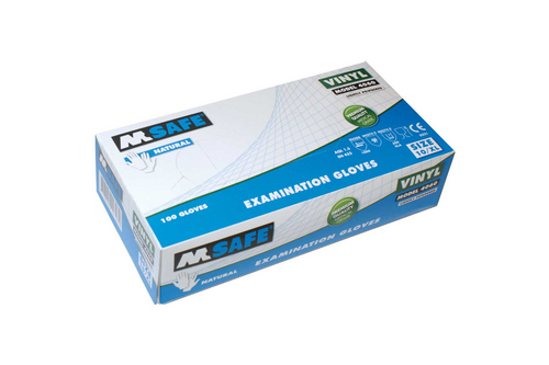 M-safe 4060 disposable vinyl handschoen naturel, middle (m)