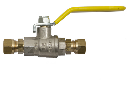 Kogelkraan knelkoppeling- gas - 12 mm 12 mm