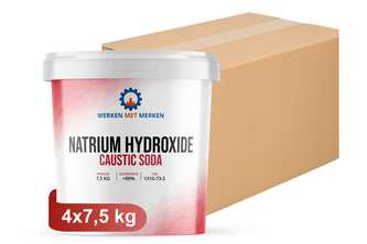 Natrium Hydroxide / Caustic Soda / Ontstopper 4 x 7,5kg, Doos