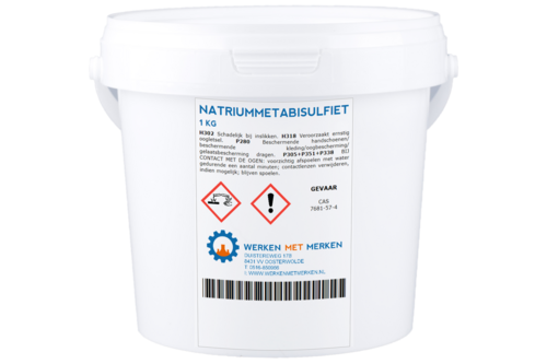 Natriummetabisulfiet foodgrade 1,25 kg, emmer