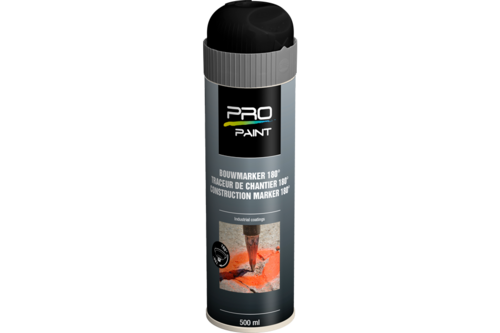 Pro-paint bouwmarker 180° 500 ml, zwart