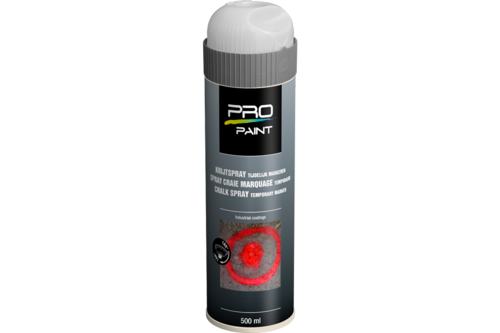Pro-paint krijtspray (tijdelijke markering) 500 ml, wit