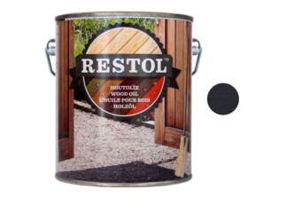 Restol Houtolie Zijdeglans 2,5 liter, Antraciet