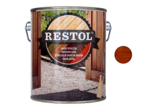 Restol Houtolie Zijdeglans 2,5 liter, Bruin