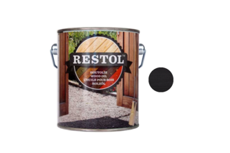 Restol Houtolie Mat 2,5 liter, Ebbenzwart