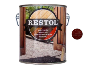 Restol Houtolie Zijdeglans 2,5 liter, Hardhoutbruin